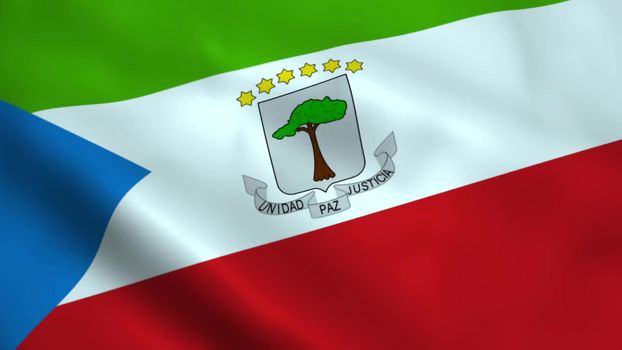 Realistic Equatorial Guinea flag waving in the wind.
