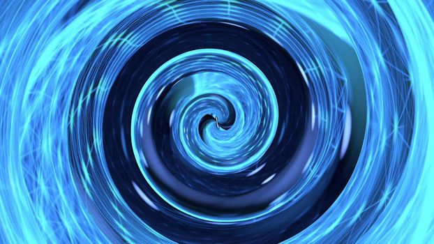 Blue hypnosis spiral. 3d rendering