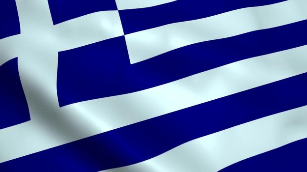 Realistic Greece flag waving in the wind.