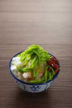 Malaysian desserts called Cendol .Cendol is made from crushed ice cubes and a variety of sweets and fruits.