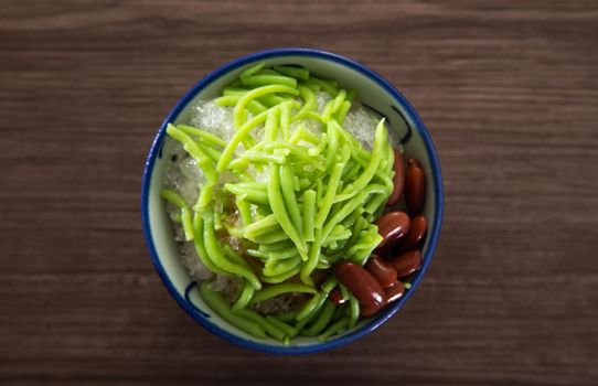 Malaysian desserts called Cendol .Cendol is made from crushed ice cubes and a variety of sweets and fruits.