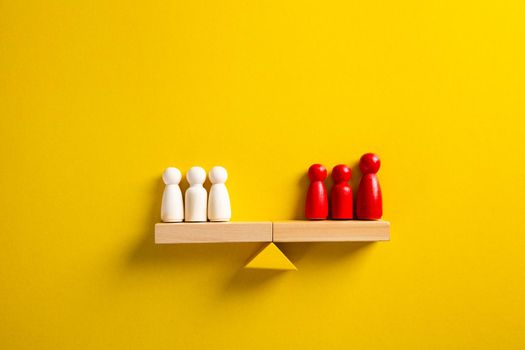 Uniqueness, balance, leadership and competition concept.