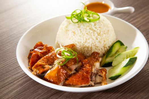 Roasted Chicken Rice from a hawker stall in Malaysia