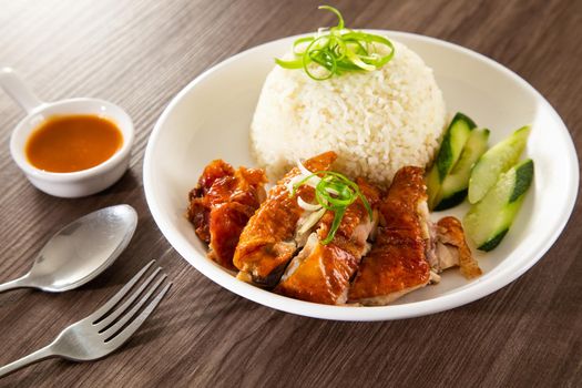 Roasted Chicken Rice from a hawker stall in Malaysia