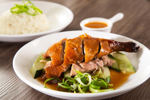 roast duck rice, popular of hawker food in Malaysia