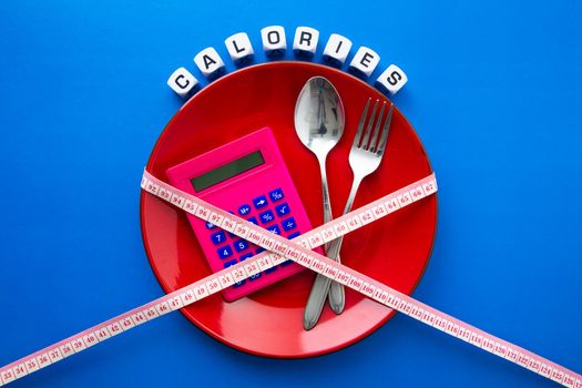 Calories counting , diet , food control and weight loss concept.