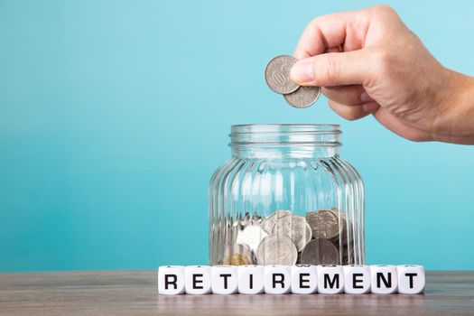 Saving money for retirement plan. Retirement Conceptual