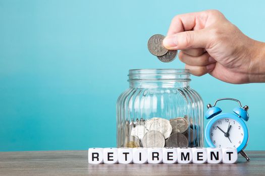 Saving money for retirement plan. Retirement Conceptual