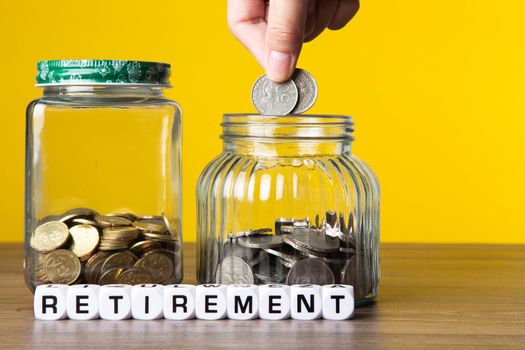 Saving money for retirement plan. Retirement Conceptual