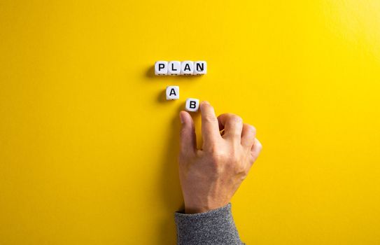 Choice of plan a or plan b. Business strategy, failure analysis and not give up.