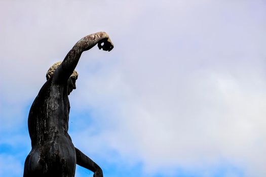 Stone statues in the garden in Lisbon, Portugal