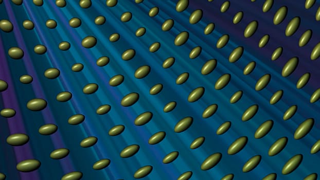 Abstract blue background with green spheres. 3d image