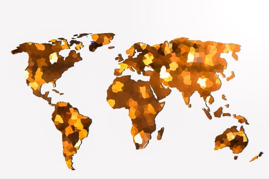 Roughly outlined world map with a colorful background patterns