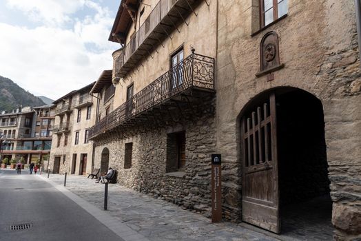 Ordino, Andorra: 2021 March 30: Museum Casa de Areny-Plandolit in spring in Ordino, Andorra in the Pyrenees in 2021.