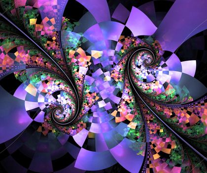 Computer generated colorful fractal artwork for creative art,design and entertainment