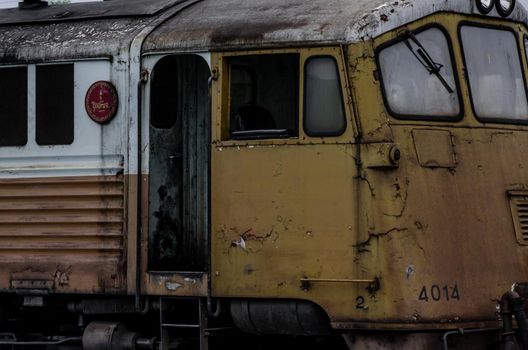 Bangkok, Thailand - Jun 30, 2019 : Vintage head train hauled at Railway Station.