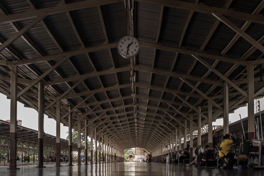 Bangkok, thailand - Jul 7, 2019 : Surroundings around Bangkok Railway Station. Bangkok Railway Station or Hua Lamphong Station is the main railway station in Bangkok, Thailand.