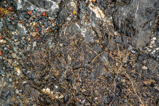 Beautiful patterns of granite on the mountains that erode naturally. Surface stone of the Mountain. copy space.
