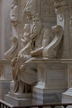 Detail of Michelangelo's Moses Sculpture at Sant Pietro in Vincoli in Rome