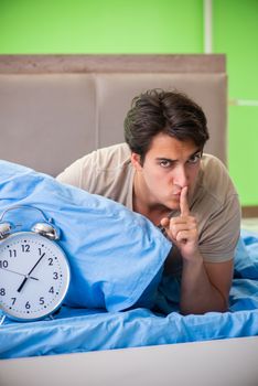 Man having trouble with his sleep