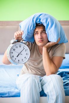 Man having trouble with his sleep