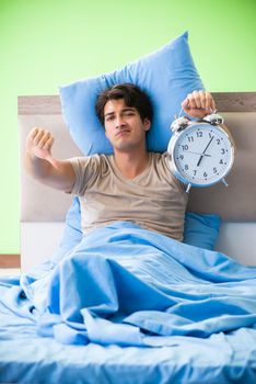 Man having trouble with his sleep