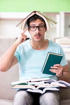 Student preparing for university exams at home