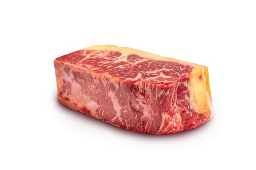 Sirloin beef loaf slice, isolated on white with clipping path