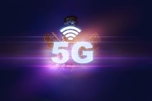 5G Advanced technology background, Abstract 5G concept illustration, internet big data 