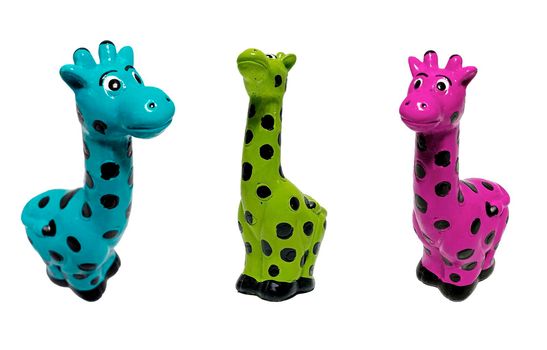 Giraffe on white background with clipping path.