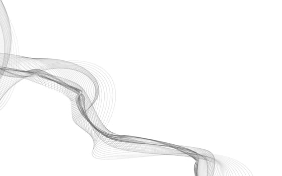 Abstract background with monochrome wave lines on white background. Modern technology background.