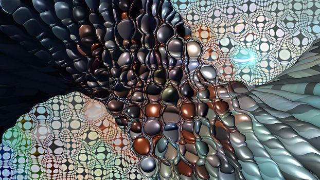 Abstract three-dimensional futuristic background. 3d image, 3d rendering