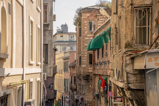 The architecture of the old buildings of istanbul. Walk through the old Istanbul. Turkey , Istanbul - 21.07.2020