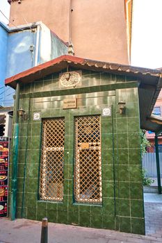 Istanbul colors. The details of the house are painted in bright colors. Turkey , Istanbul - 21.07.2020