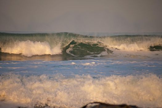 Icy Atlantic waves breaking on the Namaqualand coast of South Africa