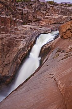 Augrabies (The place of great noise) Waterfall is in the Orange River, the biggest and longest river in South Africa