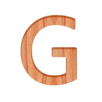 wooden vintage alphabet letter pattern beautiful 3d isolated on white background, capital letter G