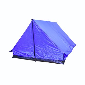 tent canvas blue accommodation camping relax  on white background