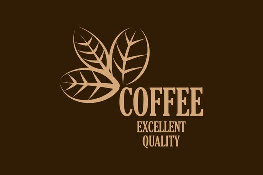 Vector logo of coffee leaves. Isolated on a dark background.