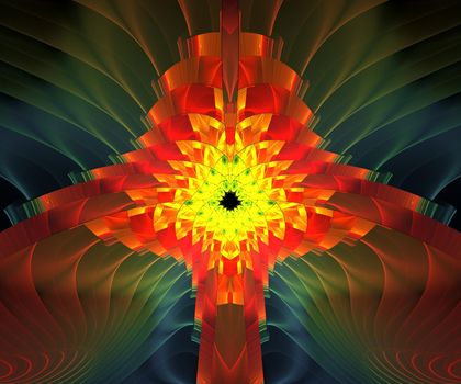 Computer generated colorful fractal artwork for creative design and entertainment