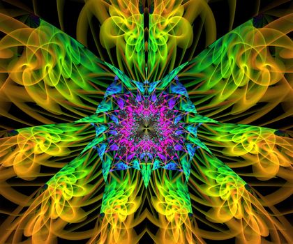 Computer generated colorful fractal artwork for creative design and entertainment