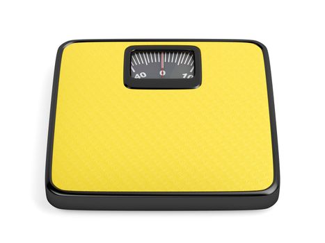 Weighing scale on white background
