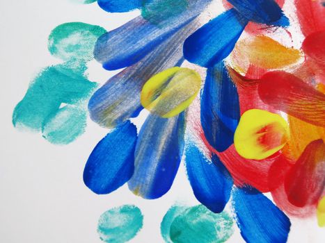 Colorful Abstract fingerprint painted background with watercolor