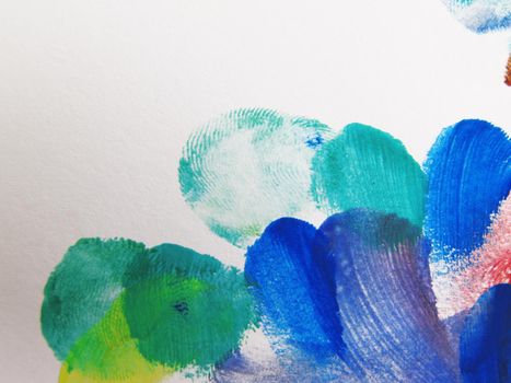 Colorful Abstract fingerprint painted background with watercolor