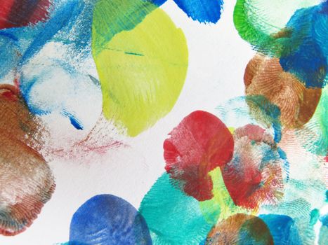 Colorful Abstract fingerprint painted background with watercolor