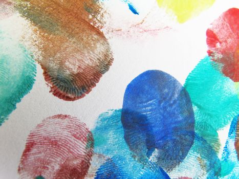 Colorful Abstract fingerprint painted background with watercolor