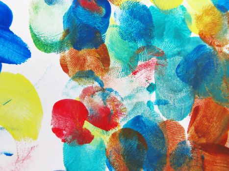 Colorful Abstract fingerprint painted background with watercolor