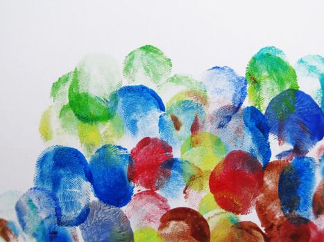 Colorful Abstract fingerprint painted background with watercolor