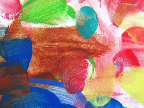 Colorful Abstract fingerprint painted background with watercolor