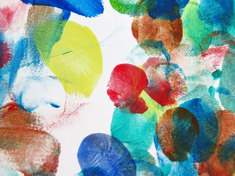 Colorful Abstract fingerprint painted background with watercolor